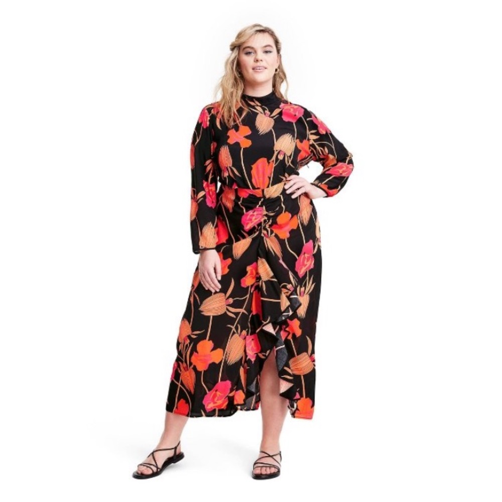 Floral Open Back Cascade Ruffle Dress - Picture 5 of 10